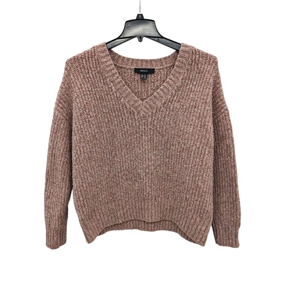 Chunky Knit Sweater Women Size 1X Pullover V-Neck Minimalist  Academia Coastal - Picture 1 of 7